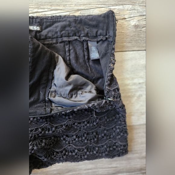 Express Black Lace High Waist Shorts - Picture 5 of 6